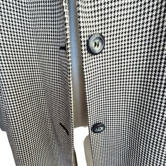 Vintage Houndstooth Womens Blazer Jacket Button Front Black White Size 30 JJ4025 - Picture 4 of 7